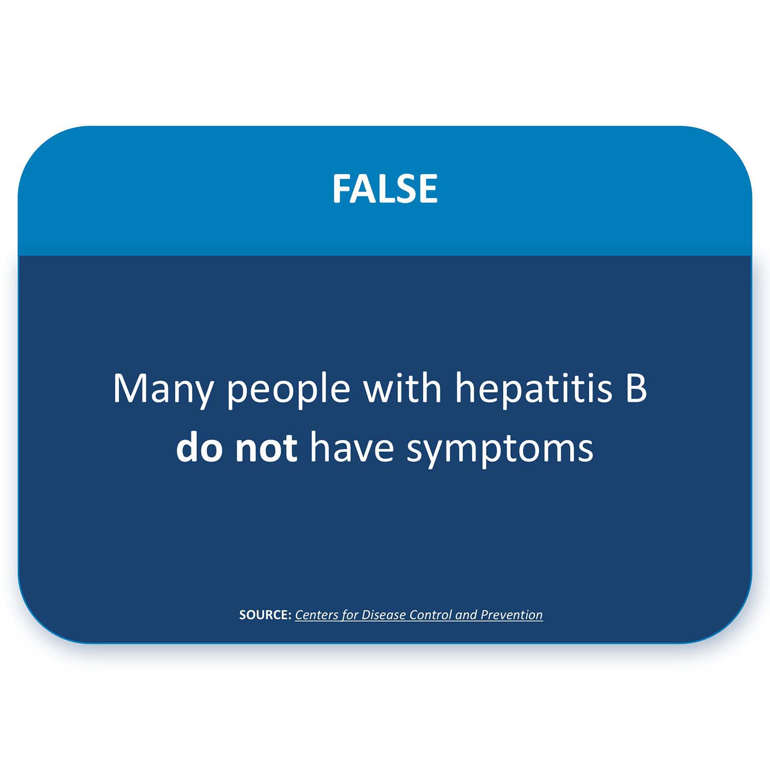 FALSE: Many people with hepatitis B do not have symptoms
